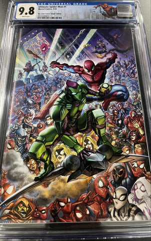 CGC 9.8 Ultimate Spider-Man #1 Comic Corner Virgin Edition Custom Label - collectorzown