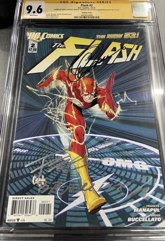 CGC Signature Series 9.6 Flash #2 Variant Signed by Greg Capullo, Francis Manapul & Brian Buccellato - collectorzown