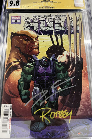 CGC Signature Series 9.8 Hulk #3 Signed by Ryan Ottley & Donny Cates - collectorzown