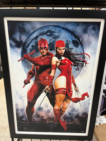 "Delektra" Daredevil & Elektra Giclee on Canvas by Adi Granov - Signed & Remarked by Adi Granov - collectorzown