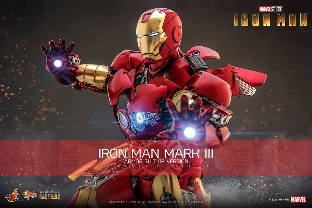 PRE-ORDER: Hot Toys Marvel Comics Iron Man Mark III (Armor Suit Up Ver
