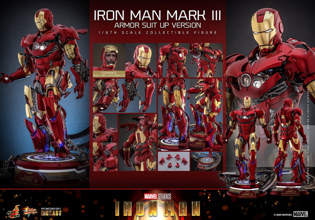PRE-ORDER: Hot Toys Marvel Comics Iron Man Mark III (Armor Suit Up Ver