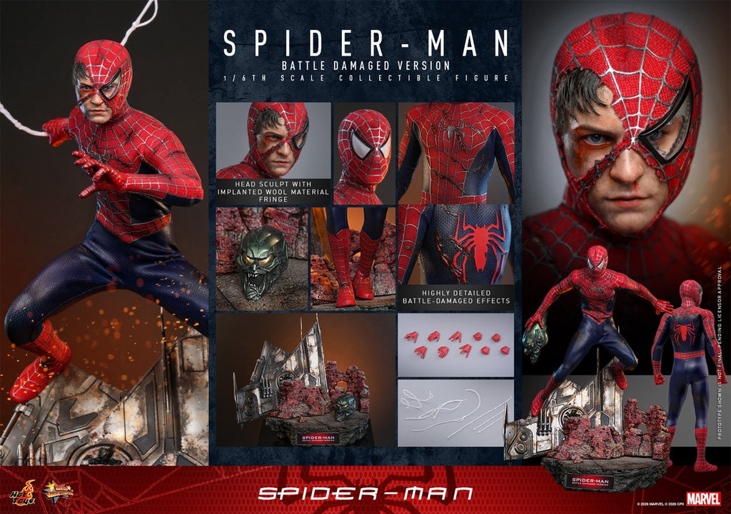 PRE-ORDER: Hot Toys Spider-Man: Spider-Man (Battle Damaged Version) Si