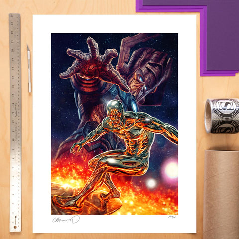 PRE - ORDER: Sideshow Collectibles Galactus and the Silver Surfer Art Print by Artist Lee Bermejo - collectorzown