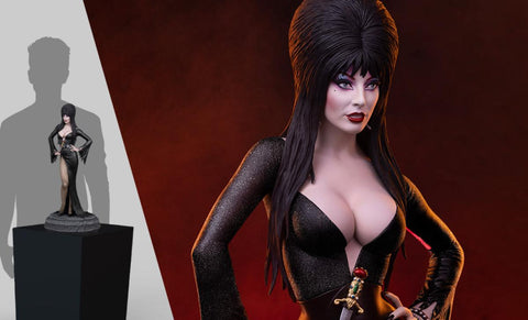 PRE - ORDER: Tweeterhead Elvira: Mistress of the Dark (Black Glitter Dress Variant) Quarter Scale Maquette - collectorzown