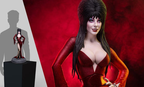 PRE - ORDER: Tweeterhead Elvira: Mistress of the Dark (Red Glitter Dress Variant) Quarter Scale Maquette - collectorzown