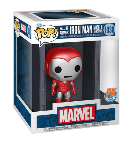 Funko Pop! Deluxe Hall Of Armor: Iron Man Model 8 Silver Centurion #1038 PX Previews Exclusive - collectorzown