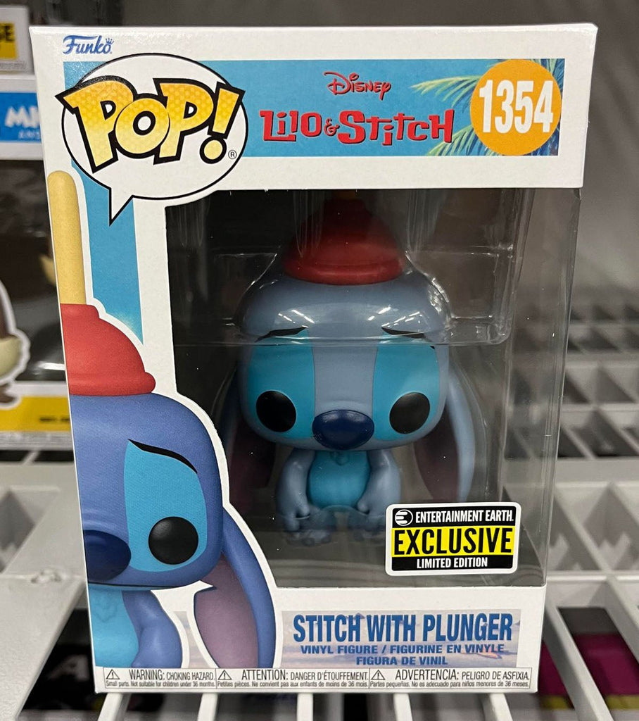 Funko Pop! Disney Lilo & Stitch (Stitch with Plunger) Entertainment Earth  Exclusive Figure #1354Funko Pop! Disney Lilo & Stitch (Stitch with Plunger)  Entertainment Earth Exclusive Figure #1354 - OFour