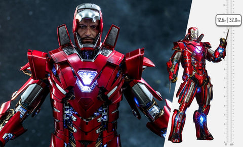 Hot Toys Iron Man 3 Iron Man Mark XXXIII Silver Centurion (Armor Suit Up Version) Sixth Scale Figure - collectorzown