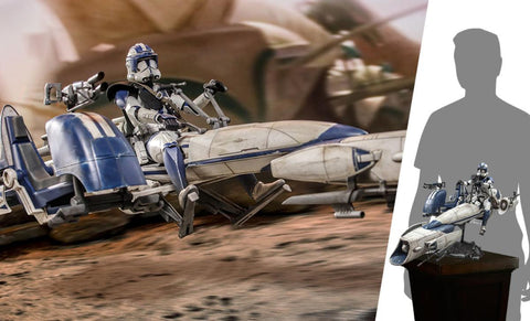 Hot Toys Star Wars The Clone Wars Heavy Weapons Clone Trooper and BARC Speeder with Sidecar Sixth Scale Figure Set - collectorzown