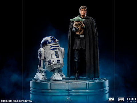 Iron Studios The Mandalorian Luke Skywalker, Grogu & R2-D2 1/10 Art Scale Statue Set - collectorzown