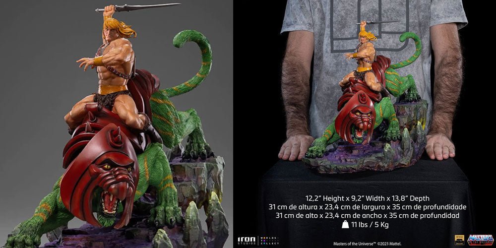 PRE-ORDER: Iron Studios Masters of the Universe He-Man and Battle Cat 1/10 Art Scale Statue