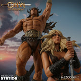 Mezco Toyz Conan the Barbarian Static-6 Conan and Valeria 1/6 Scale Statue
