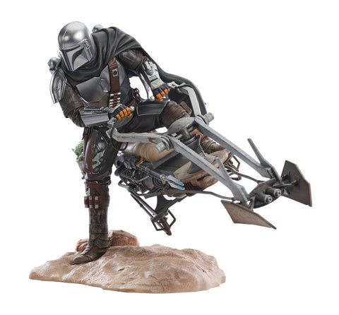 Gentle Giant The Mandalorian Premier Collection Din Djarin with Speeder Bike 1/7 Scale Limited Edition Statue