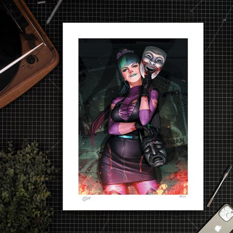 PRE-ORDER: Sideshow Collectibles DC Comics Punchline Art Print by artist InHyuk Lee 24" H x 18" W - Limited Edition of 150