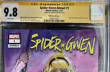 CGC Signature Series 9.8 Spider-Gwen Annual #1 Signed by Sabine Rich Variant Cover - collectorzown
