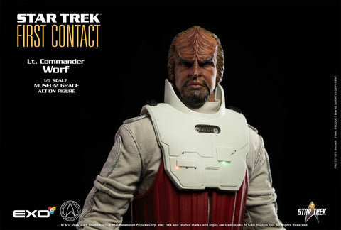 PRE - ORDER: Exo - 6 Star Trek: First Contact Lt. Commander Worf in EVA Suit 1:6 Scale Articulated Figure - collectorzown