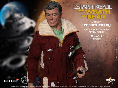 PRE - ORDER: Exo - 6 Star Trek II: The Wrath of Khan: Dr. Leonard "Bones" McCoy (Regula I Version) Deluxe Edition 1:6 Scale Articulated Figure - collectorzown