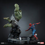 PRE-ORDER: Iron Studios Marvel Comics: Spider-Man vs Hulk 1/10 Scale Statue - collectorzown
