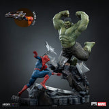 PRE-ORDER: Iron Studios Marvel Comics: Spider-Man vs Hulk 1/10 Scale Statue - collectorzown
