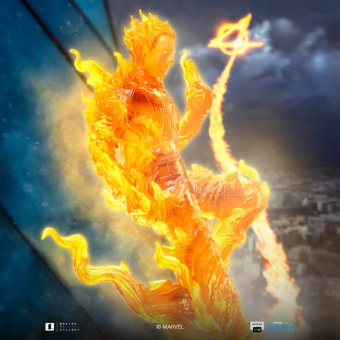 PRE - ORDER: Iron Studios Marvel Fantastic Four: Human Torch Art Scale 1/10 Statue - collectorzown