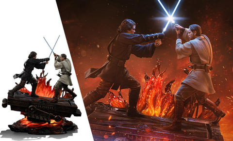 PRE - ORDER: Iron Studios Star Wars Episode III: Revenge of the Sith Anakin vs Obi - Wan Deluxe 1/10 Scale Statue - collectorzown