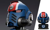 PRE - ORDER: Joytoy Warhammer 40K Ultramarines Lieutenant Titus MKX Helmet & Display Stand Prop Replica - collectorzown