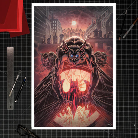 PRE - ORDER: Sideshow Collectibles DC Comics Batman: Man - Bat Art Print - collectorzown