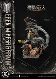 PRE-ORDER: Ultimate Premium Masterline Attack On Titan Eren, Mikasa & Armin DX Bonus Version 1/4 Scale Statue