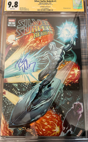 CGC 9.8 Signature Series Silver Surfer Rebirth #1 Castellini Variant Signed by Ron Marz - collectorzown