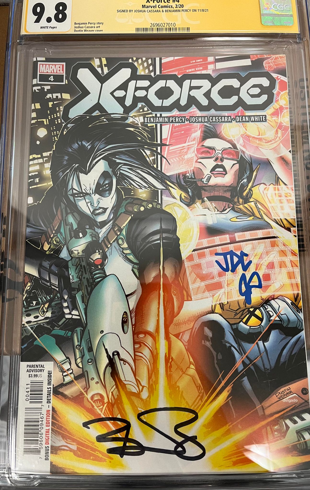 CGC 9.8 Signature Series X-Force #4 Signed by Joshua Cassara & Benjami