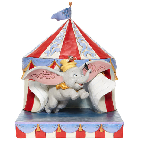 Enesco Disney Traditions Dumbo Flying out of Tent Scene Statue - collectorzown