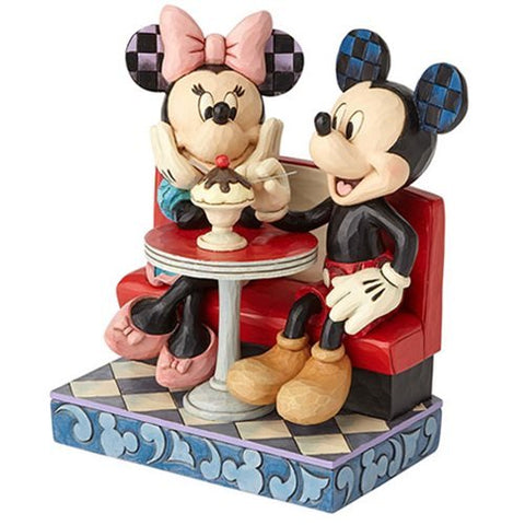 Enesco: Disney Traditions Mickey and Minnie Mouse at Soda Shop Love Comes in Many Flavors by Jim Shore - collectorzown
