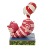 Enesco: Enesco Disney Traditions Cheshire Candy Cane Tail Alice in Wonderland Statue - collectorzown