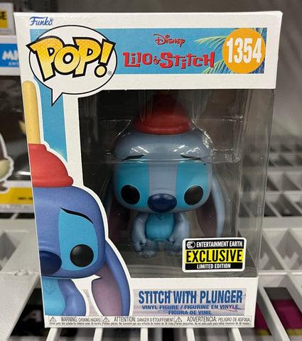 Funko Pop! Disney: Lilo & Stitch - Stitch with Plunger Entertainment Earth Exclusive #1354 - collectorzown