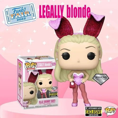 Funko Pop! Movies: Legally Blonde Elle Woods Bunny Diamond Glitter #1225 Entertainment Earth Exclusive - collectorzown