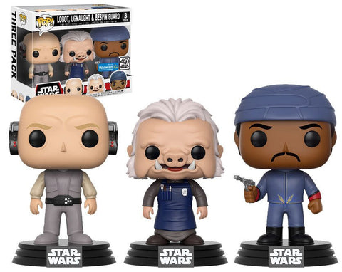 Funko Pop Star Wars: Lobot, Ugnaught, Bespin Guard 3-Pack Walmart Exclusive - collectorzown
