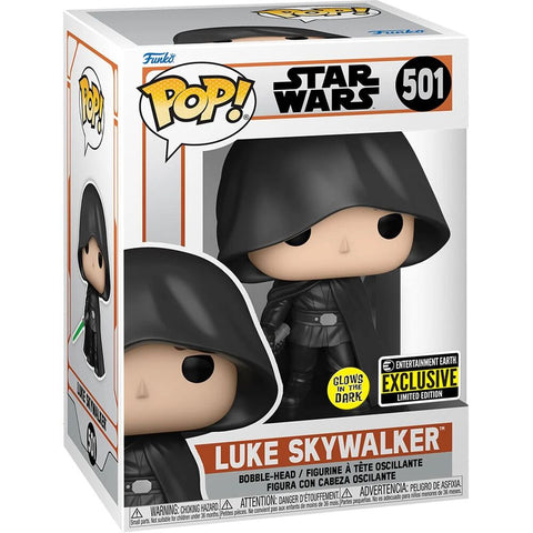 Funko Pop! Star Wars: The Mandalorian Luke Skywalker #501 GITD Entertainment Earth Exclusive - collectorzown