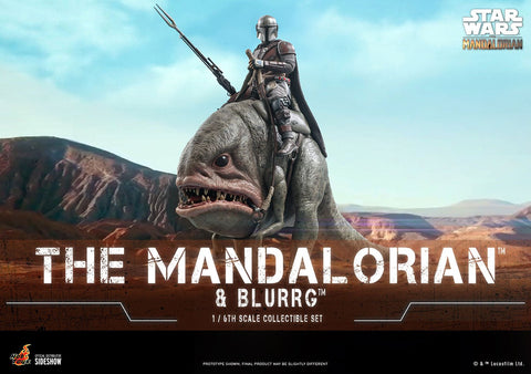 Hot Toys Star Wars The Mandalorian Mandalorian & Blurrg Sixth Scale Figure Set - collectorzown