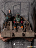 Iron Studios Star Wars The Mandalorian Boba Fett & Fennec Shand on Throne Deluxe 1:10 Scale Statue - collectorzown