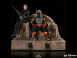 Iron Studios Star Wars The Mandalorian Boba Fett & Fennec Shand on Throne Deluxe 1:10 Scale Statue - collectorzown