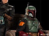 Iron Studios Star Wars The Mandalorian Boba Fett & Fennec Shand on Throne Deluxe 1:10 Scale Statue - collectorzown