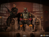 Iron Studios Star Wars The Mandalorian Boba Fett & Fennec Shand on Throne Deluxe 1:10 Scale Statue - collectorzown