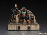 Iron Studios Star Wars The Mandalorian Boba Fett & Fennec Shand on Throne Deluxe 1:10 Scale Statue - collectorzown