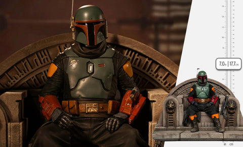 Iron Studios Star Wars The Mandalorian Boba Fett on Throne Deluxe 1:10 Scale Statue - collectorzown