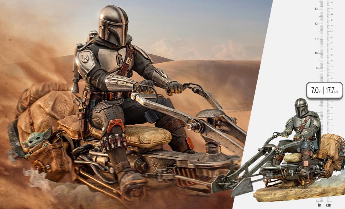 Iron Studios The Mandalorian on Speederbike Deluxe 1/10 Scale Statue -  collectorzown