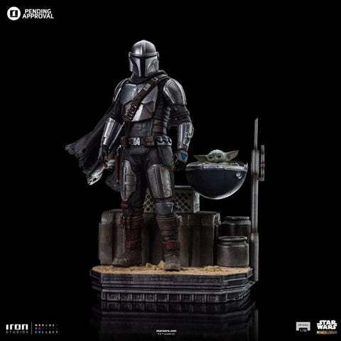 PRE-ORDER: Iron Studios Star Wars The Mandalorian Din Djarin and Din Grogu Art Scale 1/10 Statue - collectorzown