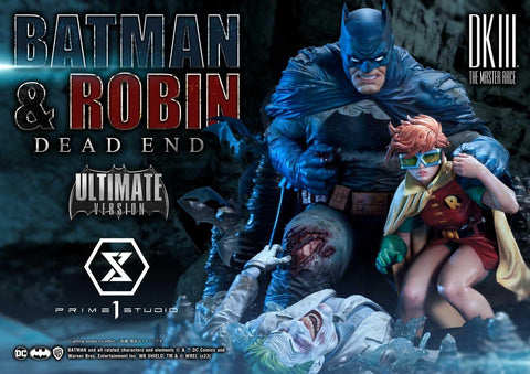 PRE-ORDER: Prime 1 Studio Ultimate Premium Masterline Batman Dark Knight III The Master Race (Comics) Batman & Robin Dead End Ultimate Bonus Version Statue - collectorzown