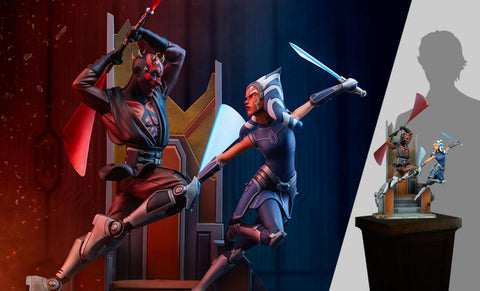 Sideshow Collectibles Star Wars: The Clone Wars Ahsoka Tano vs Darth Maul Diorama - collectorzown