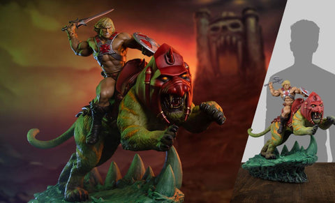 Tweeterhead Masters of the Universe He-Man and Battle Cat Classic Deluxe Maquette - collectorzown